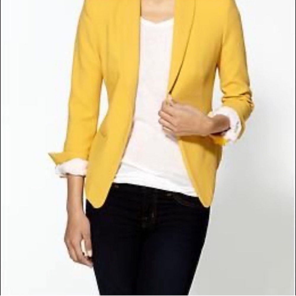New BCBG Maxazria Bowie yellow blazer - Picture 3 of 9